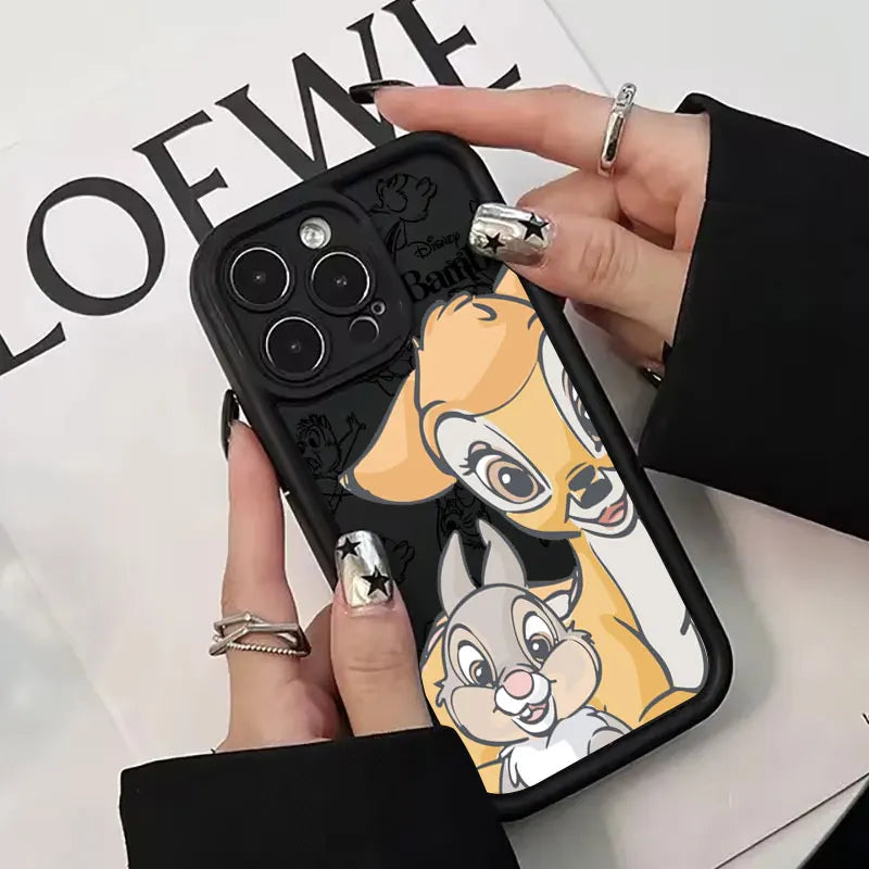 Disney Bambi Cute Silicone Case For Apple iPhone 17E 15 16 14 13 12 11 17 Pro Max 17 Air 16 Plus 16E Phone Protective Cover