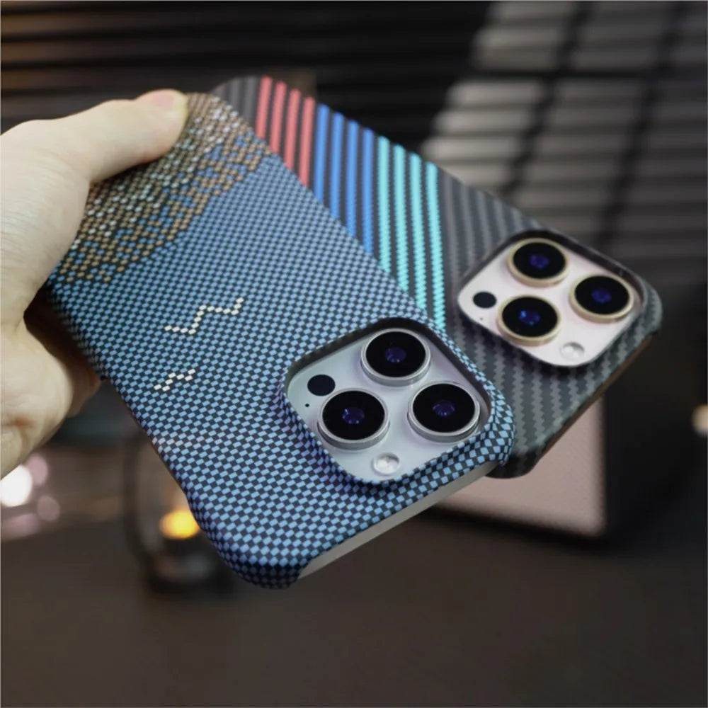 New Luxury Carbon Fiber Plastic Matte Case For iPhone 17 Air 16 15 Plus 14 13 12 11 Pro Max 16E Slim Borderless Cooling Cover