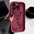 Pink Cute Butterfly Silicone Soft Phone Case For iPhone 17 16 16E 15 14 13 12 11 Pro Max XS XR X 7 8 Plus Shockproof Candy Cover