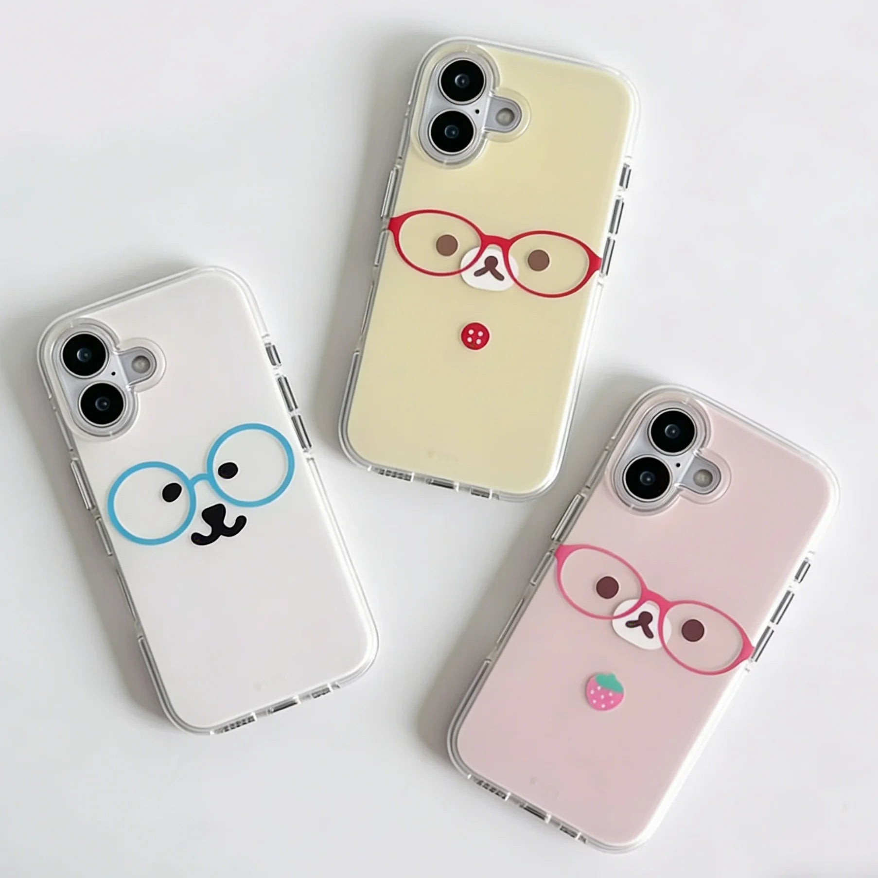 Cartoon Cute Bear Phone Case for iPhone 17 16e 16 15 14 13 12 11 Pro Max X Xs XR XSMax 8 7 6 6s Air Plus Feather Texture