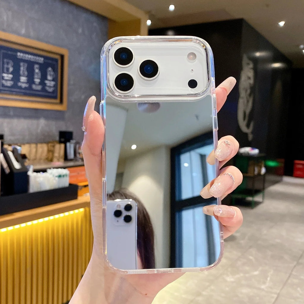 Fashion Plating Makeup Mirror Phone Case For iPhone 17 Air 16 15 14 13 12 Mini 11 Pro XR X XS Max 7 8 Plus SE Shockproof Cover