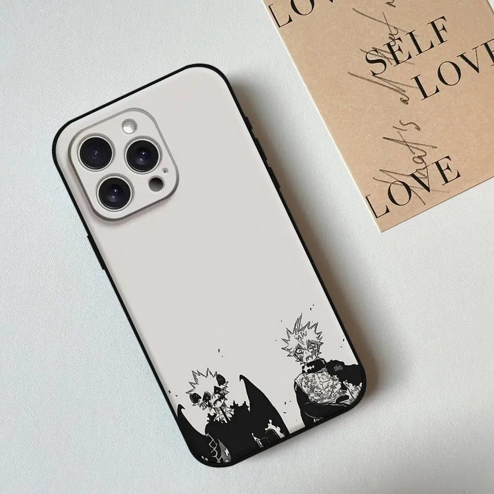 C-Clovers-Astas-Black Phone Case Phone Case For Iphone 17 16 15 11 13 14 Pro Max X Xr Xs Max 12mini Black Shell Cover Case