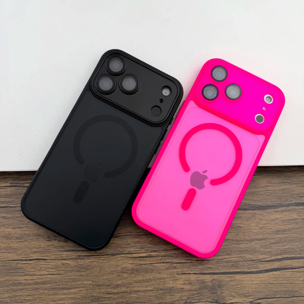 Luxury Matte Case For iPhone 17 16E 16 15 14 13 12 11 Pro Max E 17Pro iPhone17 iPhone16 16Pro Magsafe Charge Translucent Cover