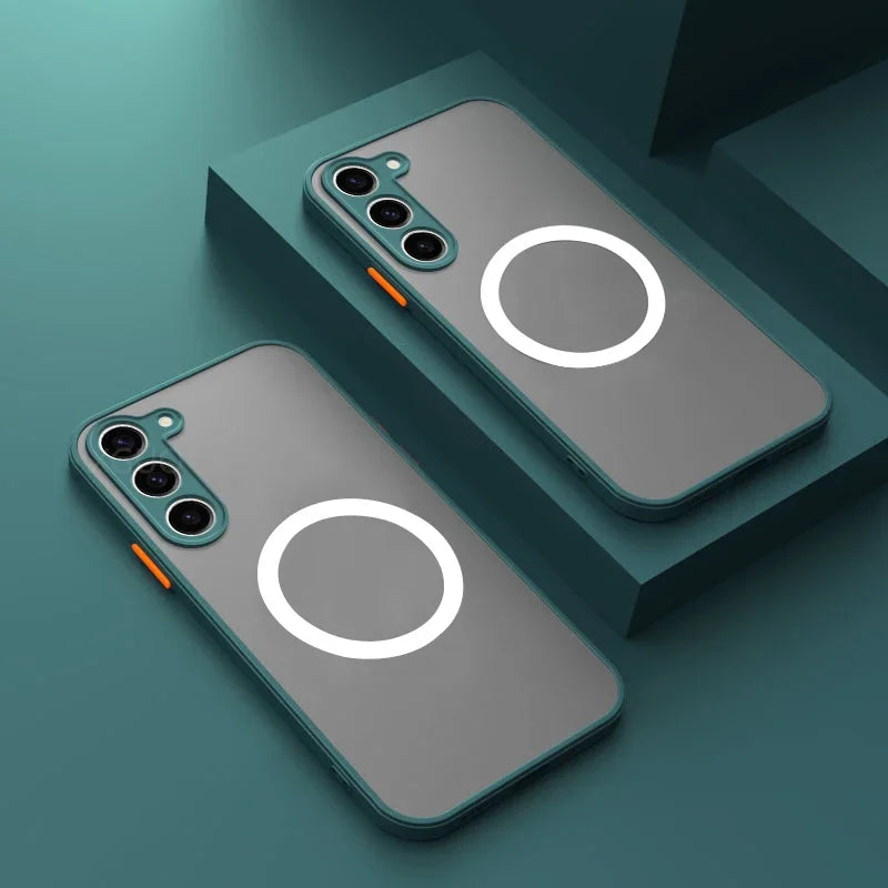 Matte Magnetic For Samsung Galaxy S25 S24 S23 FE S22 Ultra Plus A15 A25 A35 A55 A06 A16 A26 A36 A56 Case Wireless Charge Cover