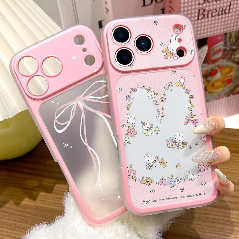 2 in 1 Jelly Pink Flower Case For iPhone 17 Pro Max Air 16 15 14 Pro Max 13 Promax Transformed Into 17 Hard Plastic Cover Fundas