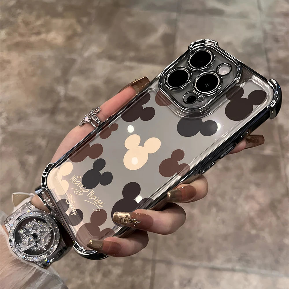 Cute Mickeys Mouses Plating Phone Case For Google Pixel 10a 10 9 8 7 9a 8a 7a Pro XL 5G Anti Fall Airbag