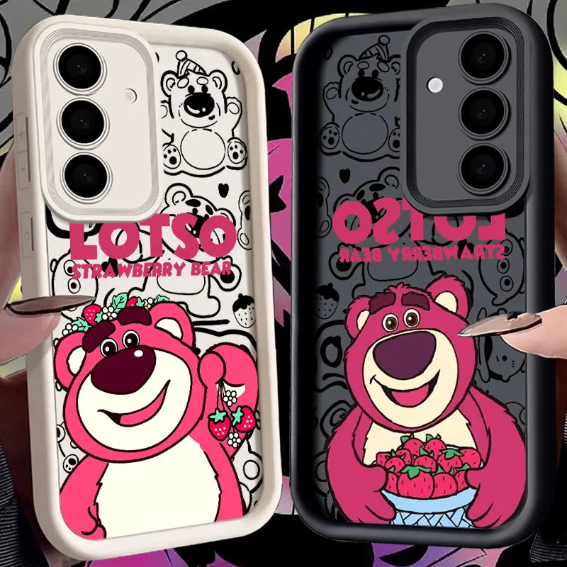 Lotso Strawberry Bear Soft Case For Samsung Galaxy S26 S25 Ultra S24 S23 Plus S22 S21 S20 FE Shockproof Protection Phone Cover