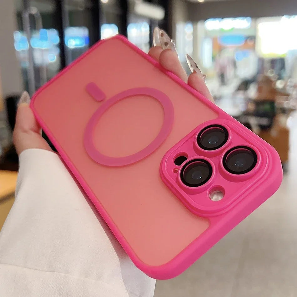 Luxury Desert Gold Magsafe Case for IPhone 16 13 15 14 11 12 Pro Max Plus Magnetic Camera Protector Wireless Charge Matte Cover