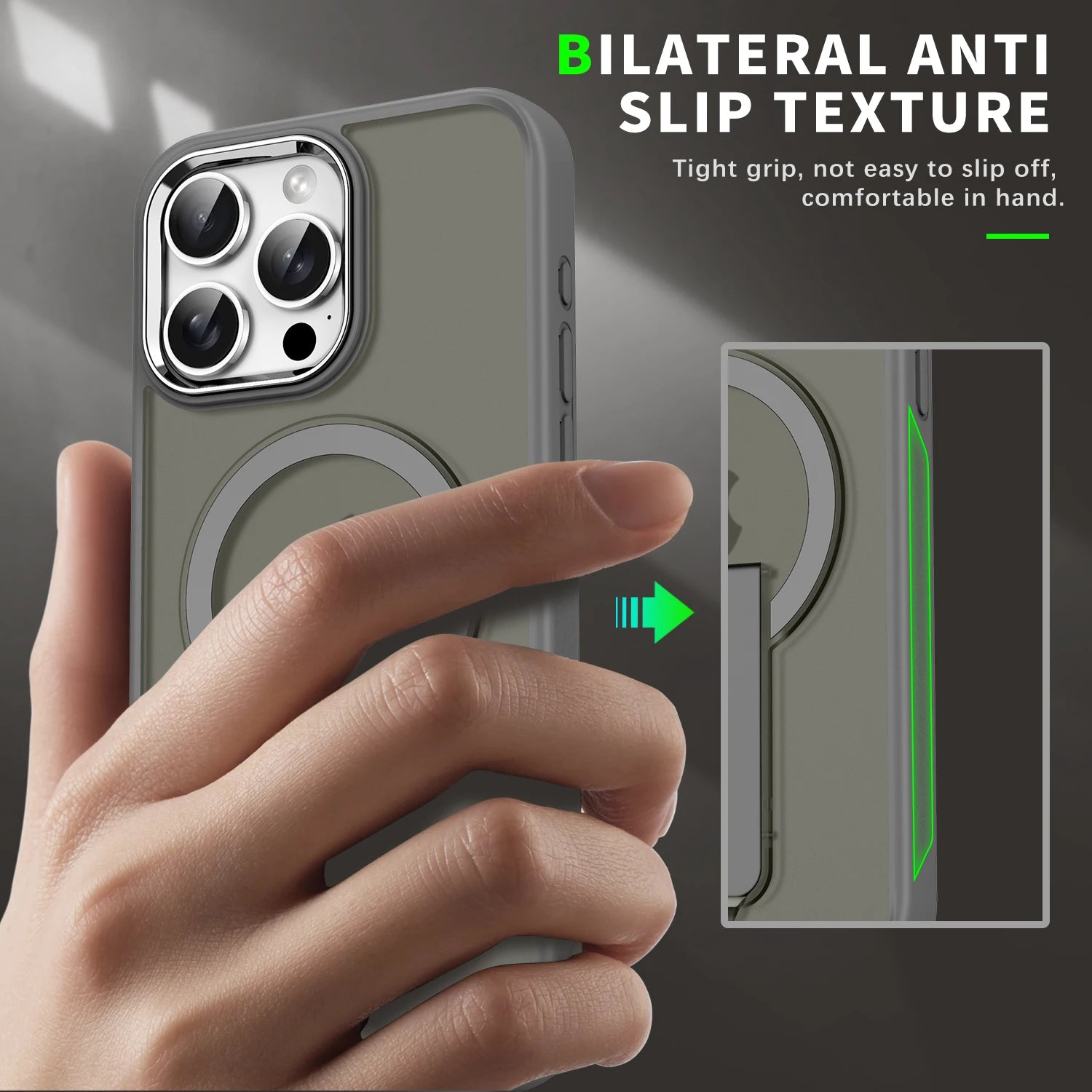 Phone Case for iPhone 16 Pro Max 15 14 11 12 13 For Magsafe Magnetic Stand Invisible Support Hard Anti-fall Matte Back Cover