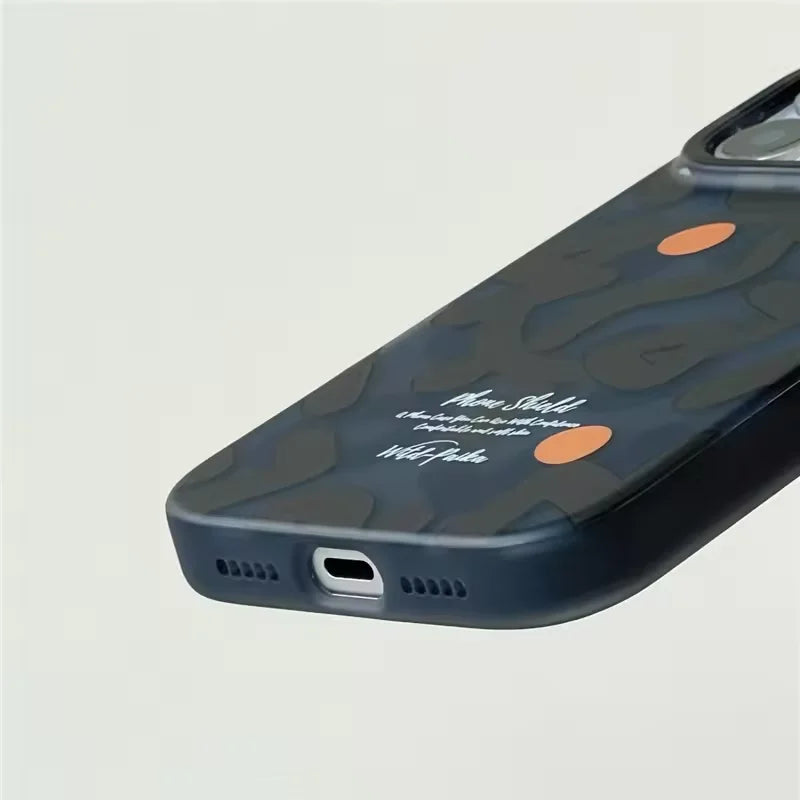 Geometric Graffiti for MagSafe Case for IPhone 17 17pro Max 16 Pro 15 14 13 12 Frosted Wireless Charging Hard Shockproof Cover