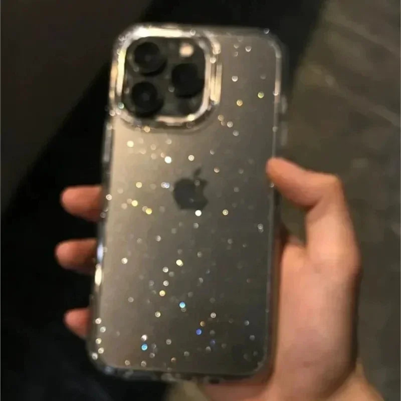 Shockproof Luxury Bling Glitter Transparent Phone Case For iPhone 17 16 15 14 13 12 11 Pro Max 13 Mini 16e 17 Air Soft TPU Cover