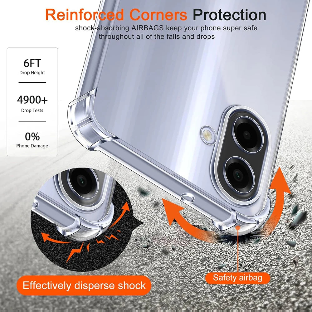 Shockproof Airbag Silicone Soft Case For Samsung Galaxy A57 A37 A17 A07 A56 A36 A26 A16 A06 5G 4G Crystal Clear Funda Coque Capa
