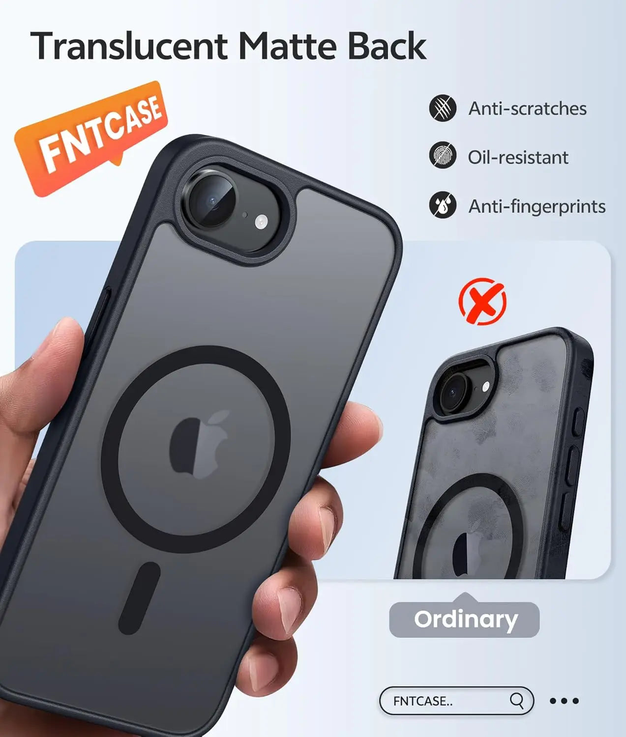 For iPhone 17e/16e Phone Case with Magnetic Translucent Matte Cases with [Screen Protector]  Shockproof Protective Phone Cover -