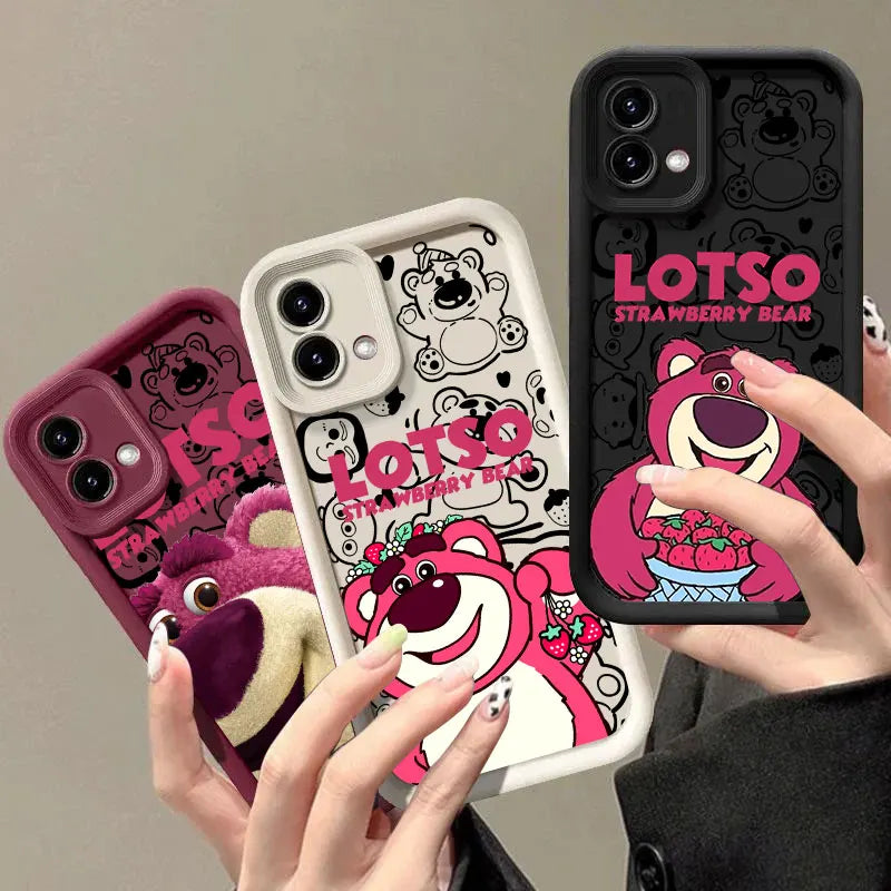 Lotso Strawberry Bear Phone Case for Motorola Moto G06 G56 G86 G96 G100 5G Edge 60 70 Fusion 50 Pro 40 Neo G85 G84 G75 G53 Cover