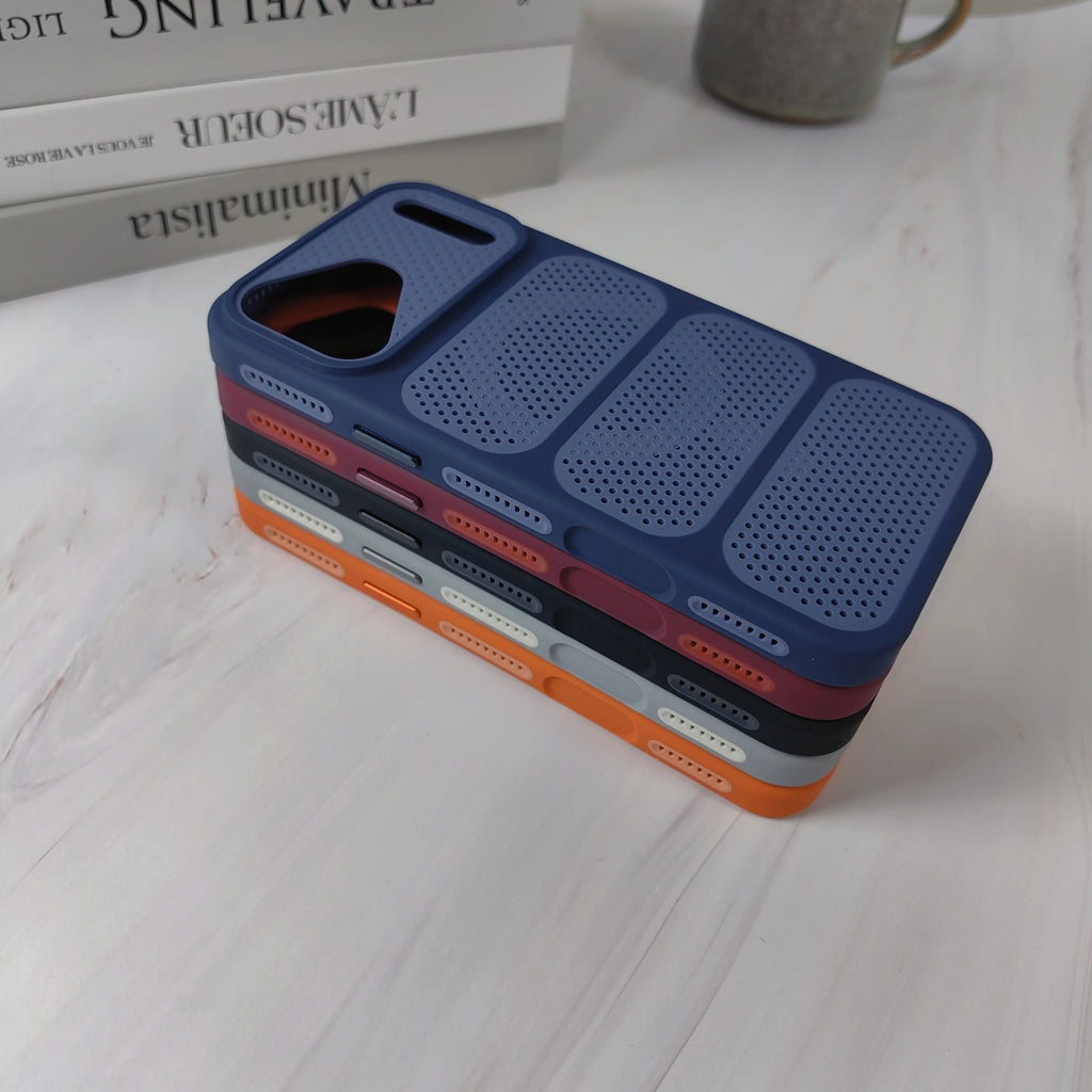 Fashion Heat Dissipation Mesh Matte Magnetic Case for IPhone 17 13 12 Pro Max 15 14 Plus 16E Shockproof Lens Protect Back Cover