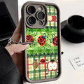 Ladybug Flowers Pattern Phone Case For iPhone 17 16 15 14 13 12 11 Pro Max Plus 17 Air 16E XS X XR Shockproof Silicone Cover