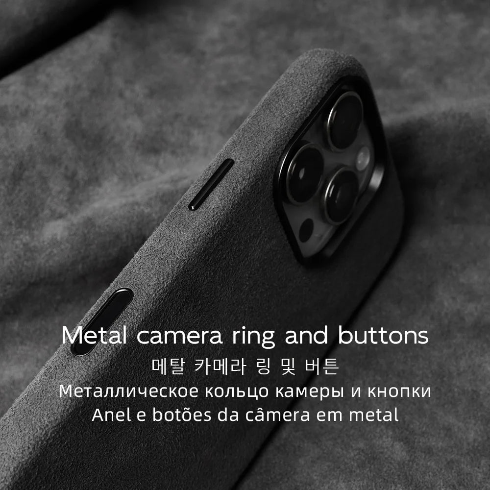 Italian for ALCANTARA Case for iPhone 17 Pro Pro Max Compatible MagSafe Luxury Suede Leather Supercar Suede Phone Cases Cover