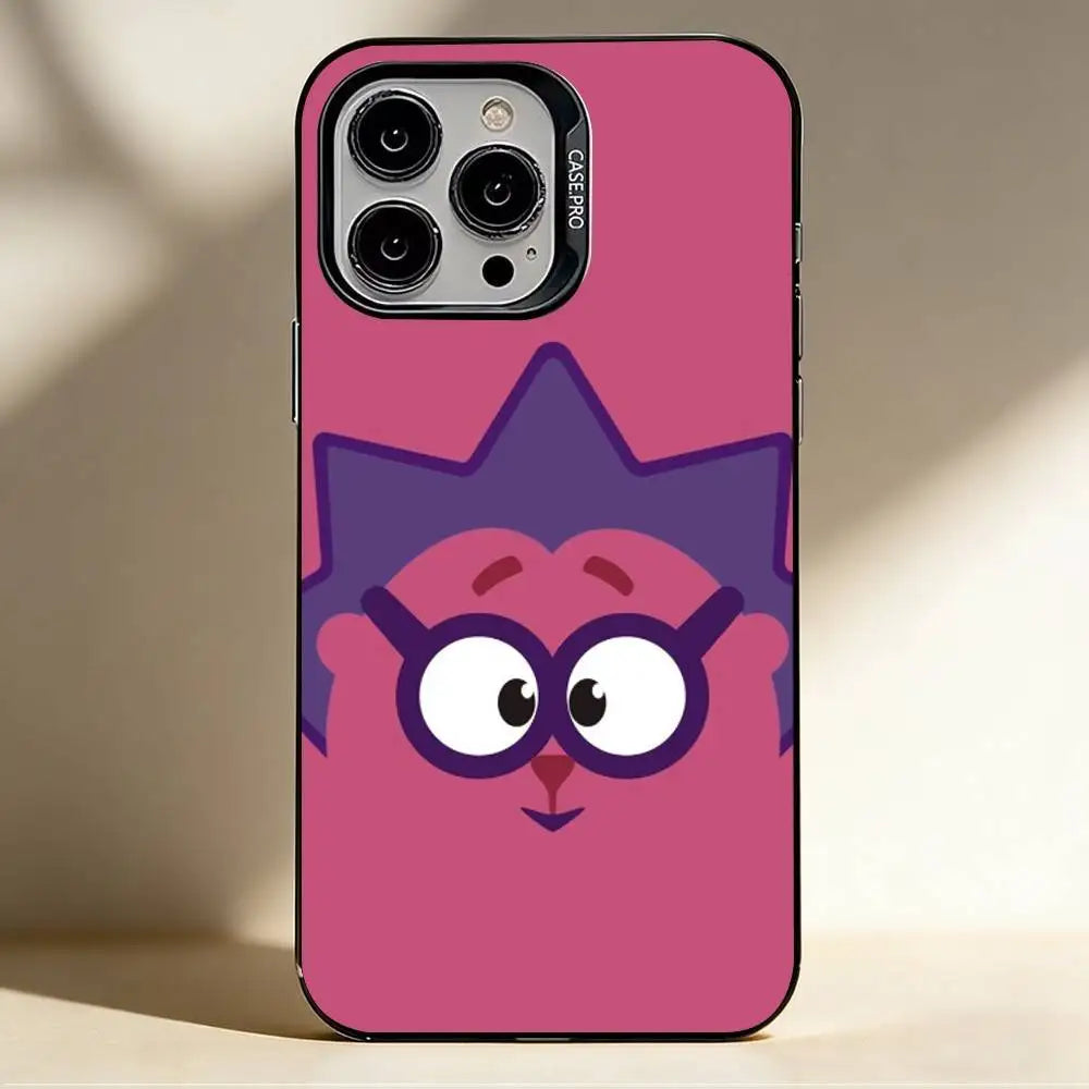 C-Cute Smeshariki Graphic  Phone Case For iPhone 17,16,15,14,13,12,11 Plus,Pro Max,XS,Colorful Silver Phone case Funda Cover