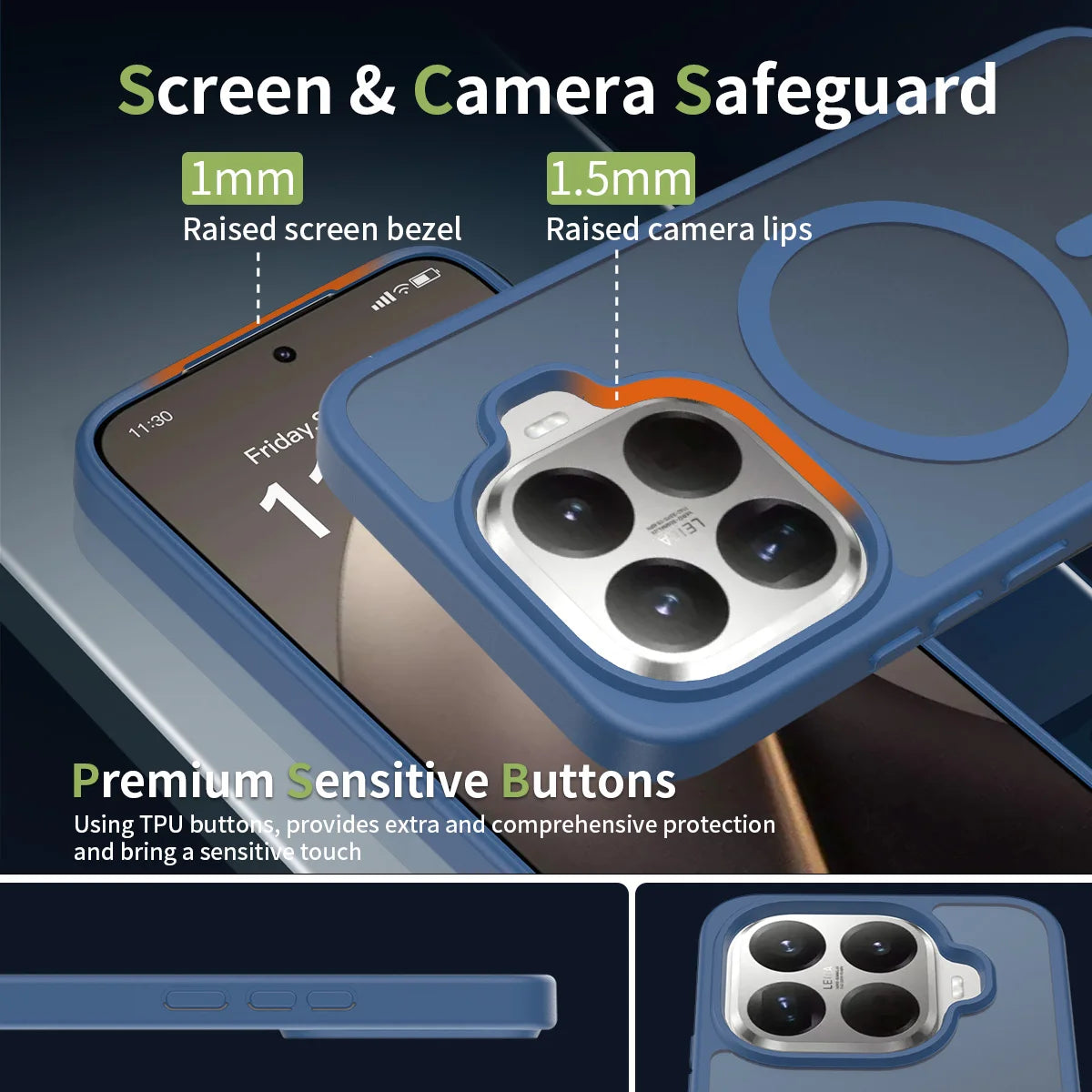 Magnetic Matte Translucent PC Hard Phone Case For Xiaomi 17 15T Pro Max Silicone Frame For Magsafe Anti-drop Shockproof Cover
