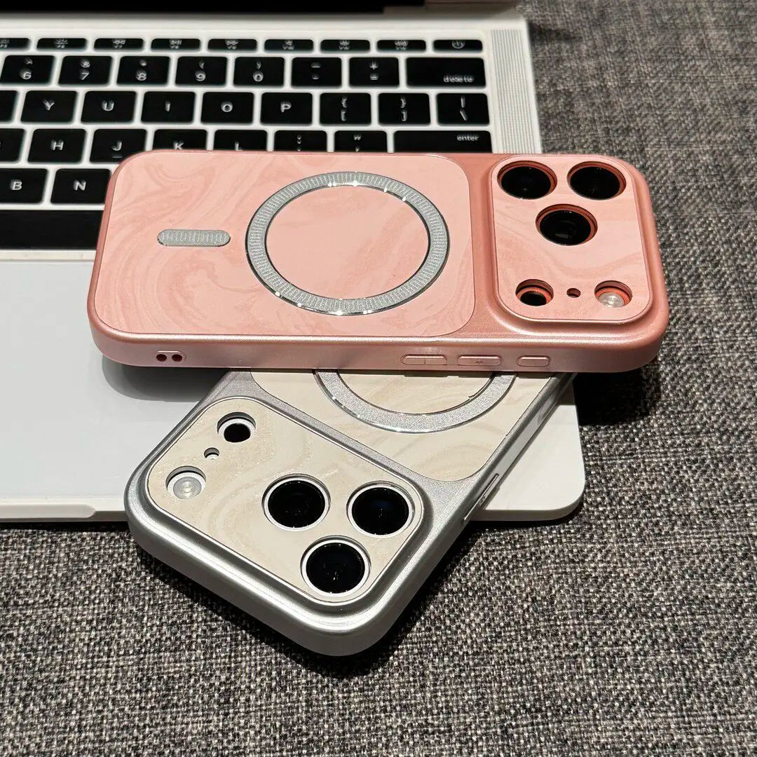 Water Ripples Large Window All-Inclusive Case for iPhone 17 13 12 11 Pro Max 16 15 14 Plus for Magsafe Wireless Charging Cover