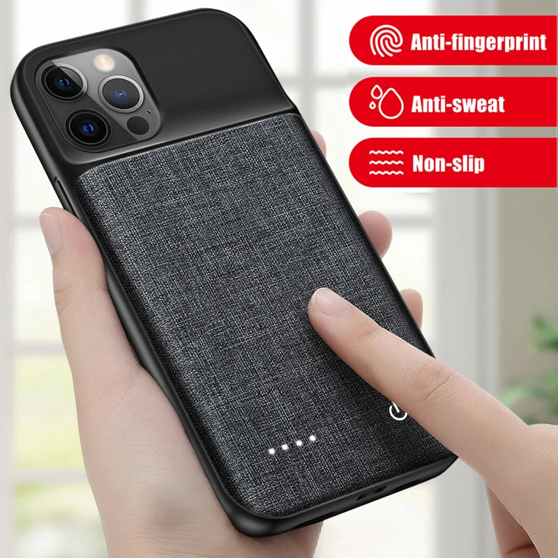 Smart Battery Charger Case For iPhone 15 Pro Max Silm Extenal Battery PowerBank charging Cove ForiPhone 15 Plus Power bank Cases