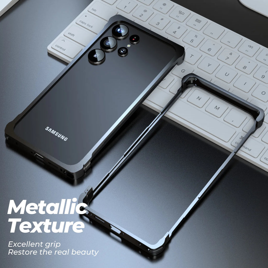 Military Grade Metal Bumper Phone Case For Samsung Galaxy S25 Edge S24 S23 S22 S26 Ultra Aluminum Frame Hard Shockproof Cover