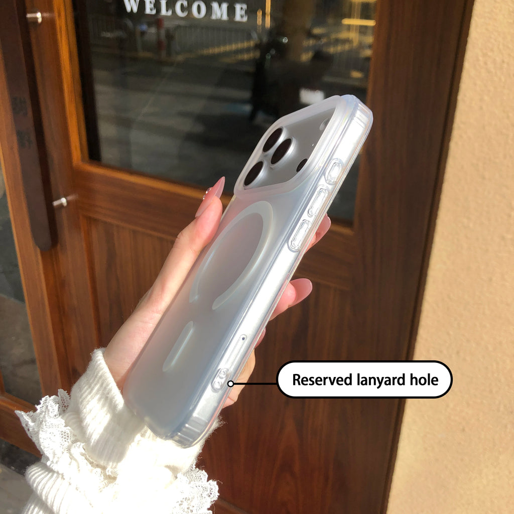 Latest laser color-changing frosted mobile phone case for Iphone 17 ProMax magnetic cover Air gradient  sunshine protective case