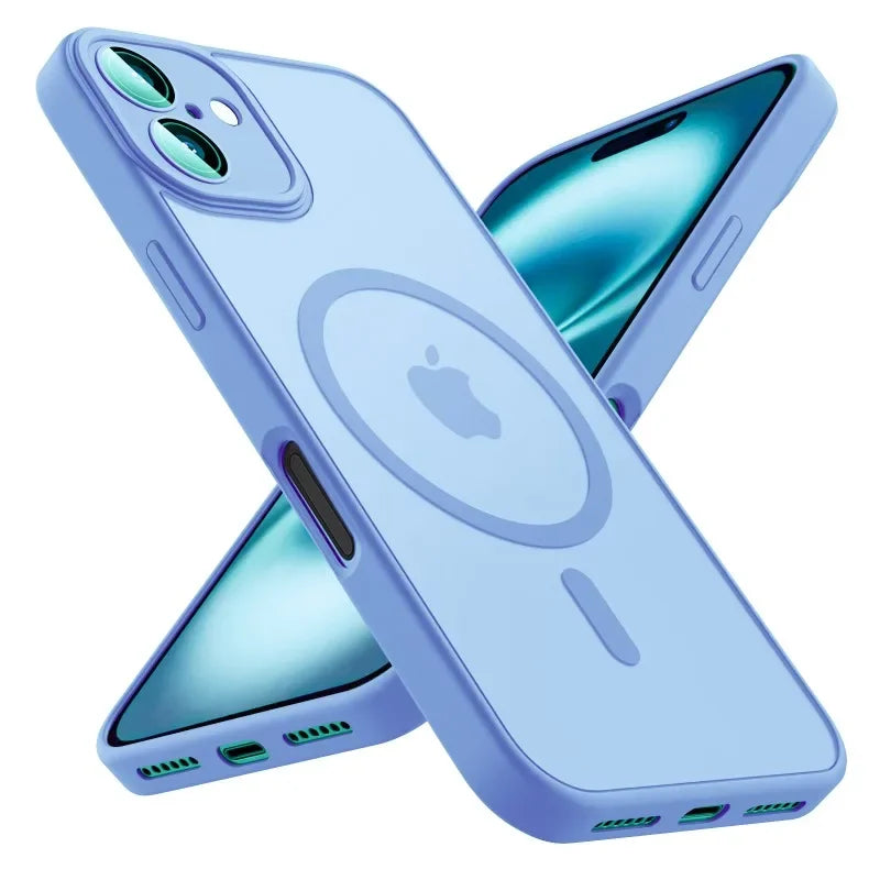 Luxury Frosted Matte Transparent Phone Case For iPhone 17 Air 16 15 14 Plus 13 12 11 17 Pro Max 16e For Magsafe Magnetic Cover