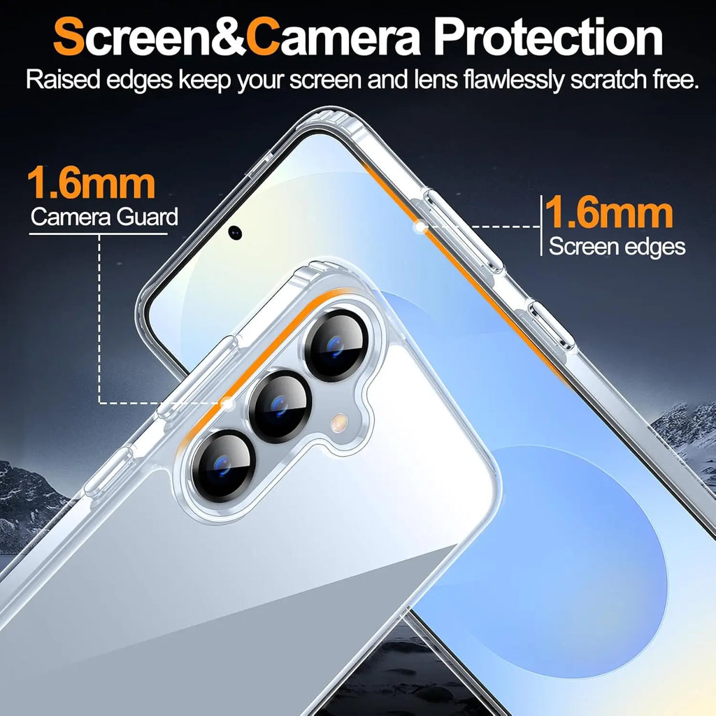 Anti-Yellowing Clear Case For Samsung Galaxy S25 Ultra S24 Plus edge 5G FE S26 Transparent Shockproof Phone Cover Accessories