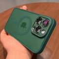 Luxury Armor Magnetic Matte Translucent Case For iPhone 17 16 15 14 Plus 13 12 11 Pro Max Case For Magsafe Wireless Charge Cover