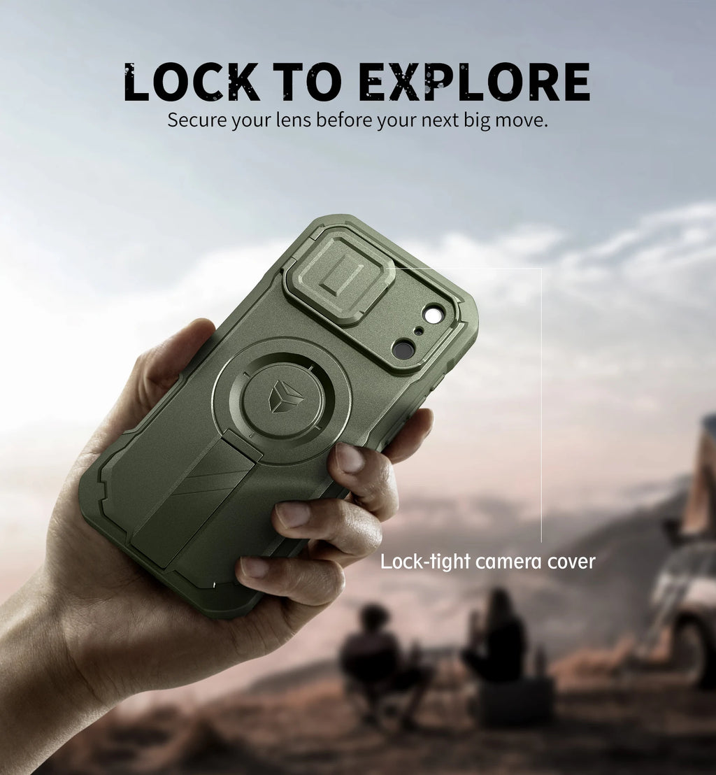 For iphone 17 pro max case with Camera Cover & Adjustable Kickstand Compatible With MagSafe Shockproof Magnetic Protective Cover