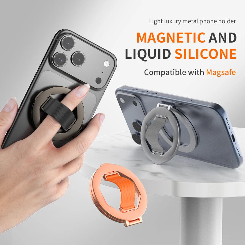 Desktop Phone Strong Magnetic Stand for Magsafe Folding Portable Finger Ring Magnet Support for iPhone Samsung Cellphone Holder