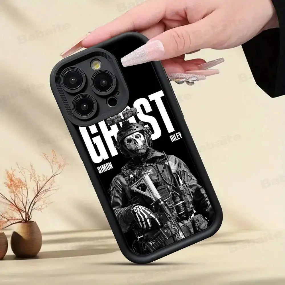 C-COD C-Call Of D-Duty Ghosts Phone Case For iPhone 17 16 15 13 11 12 14 Pro Max Plus Silicone Cover Shell