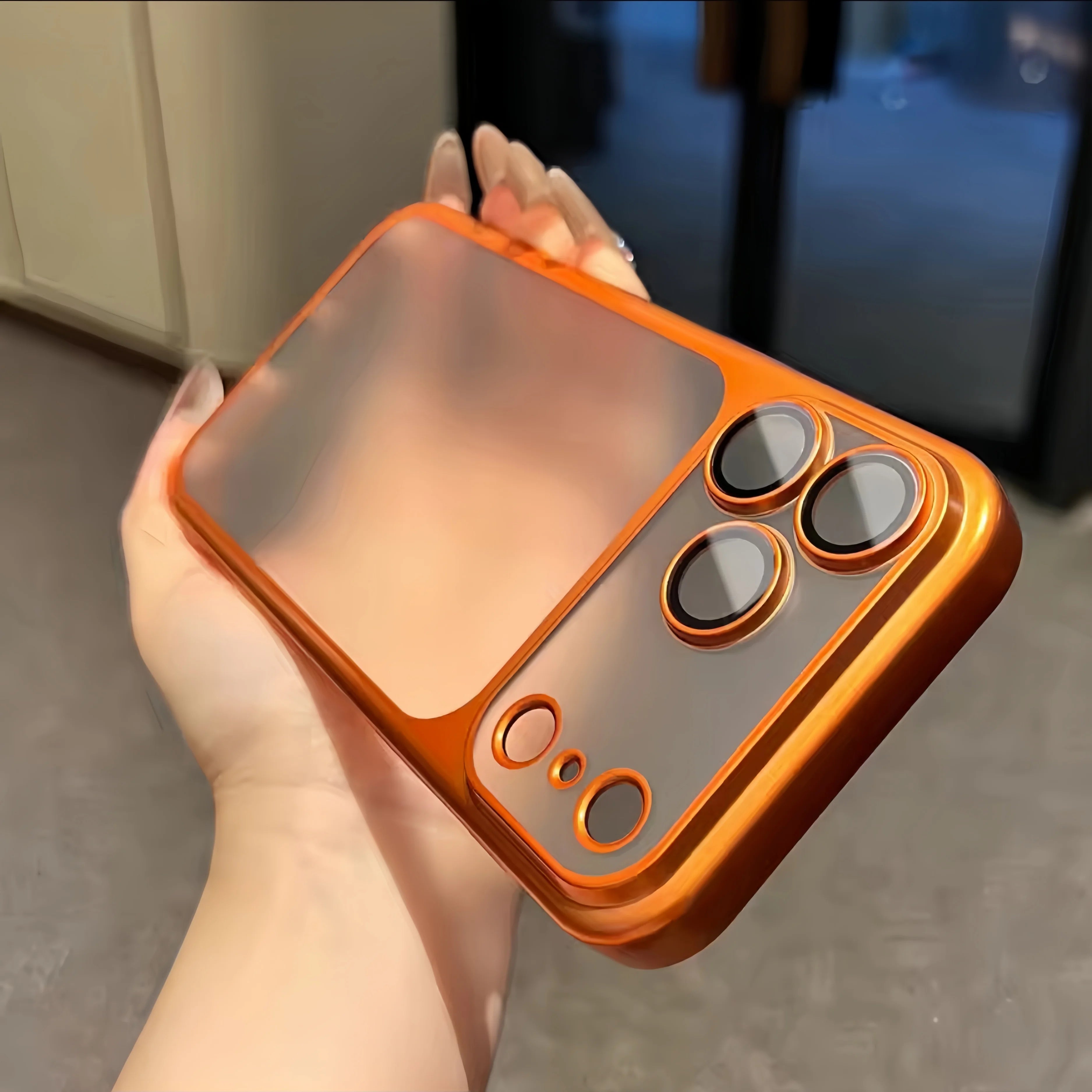Official Cosmic Orange Plating Frosted Translucent Thin Phone Case For iPhone 17 Pro Max Air Series Bumper Cover for 17 Pro Case
