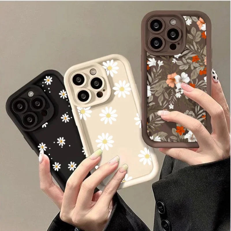 Phone Case For Xiaomi Redmi Note 14 10 11 8 Pro 4G 5G 11S 10S Redmi 9 9C 9A A1 A2 Plus Cases Silicone Retro Daisy Flowers