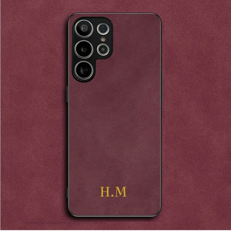 Custom Personalised Initial Name Case For Samsung galaxy S25 S24 S23 S22 S21 Plus S22 Ultra S20 S21 FE 5G S10 Leather Cover