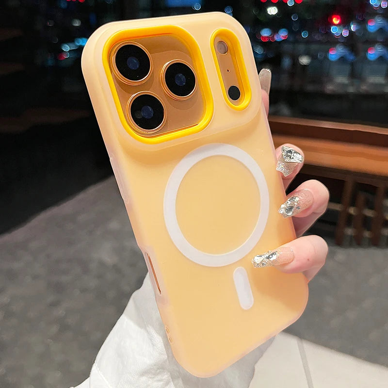 Luxury Candy Color 2 IN 1 Magnetic Case For iPhone 17 Air 16 15 14 13 12 11 Pro Max Plus For Magsafe Wireless Charge Matte Cover