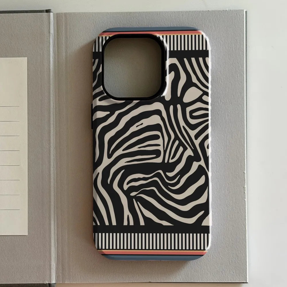 Luxury Clmj BUGR Abstract retro art Phone Case for iPhone 17 16e 16 15 14 13 12 11 XR XSMAX Air Pro Max Plus Double-layer Cover