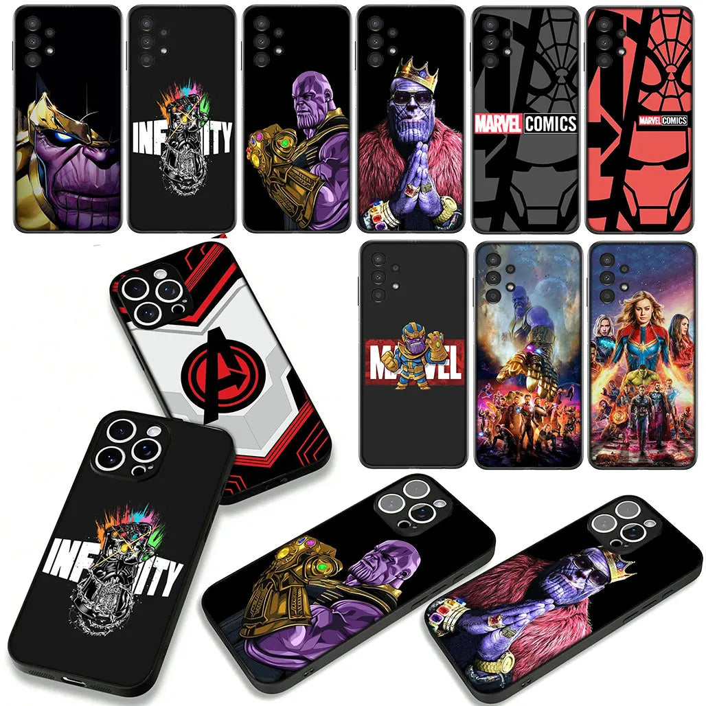 Cover Avengers Marvel Thanos Ironman for Samsung Galaxy A36 A17 A26 A07 A35 A54 A53 A13 A33 A34 S8 S9 S20 S21 FE S10 Plus Case