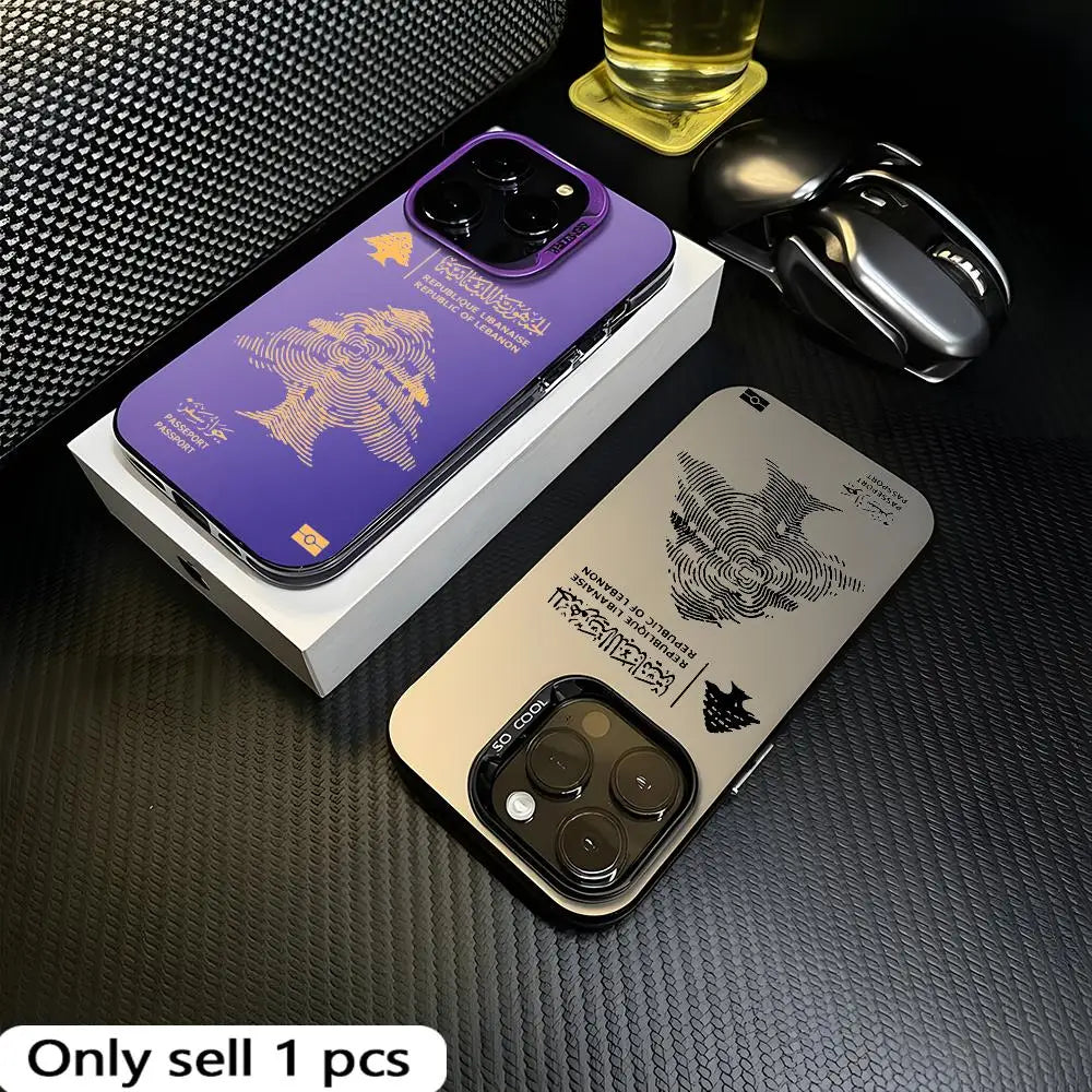 L-Lebanon Passport Phone Case iPhone 17 16 15 14 13 12 11 Pro Max Colorful Silver TPU Case Slim Shockproof