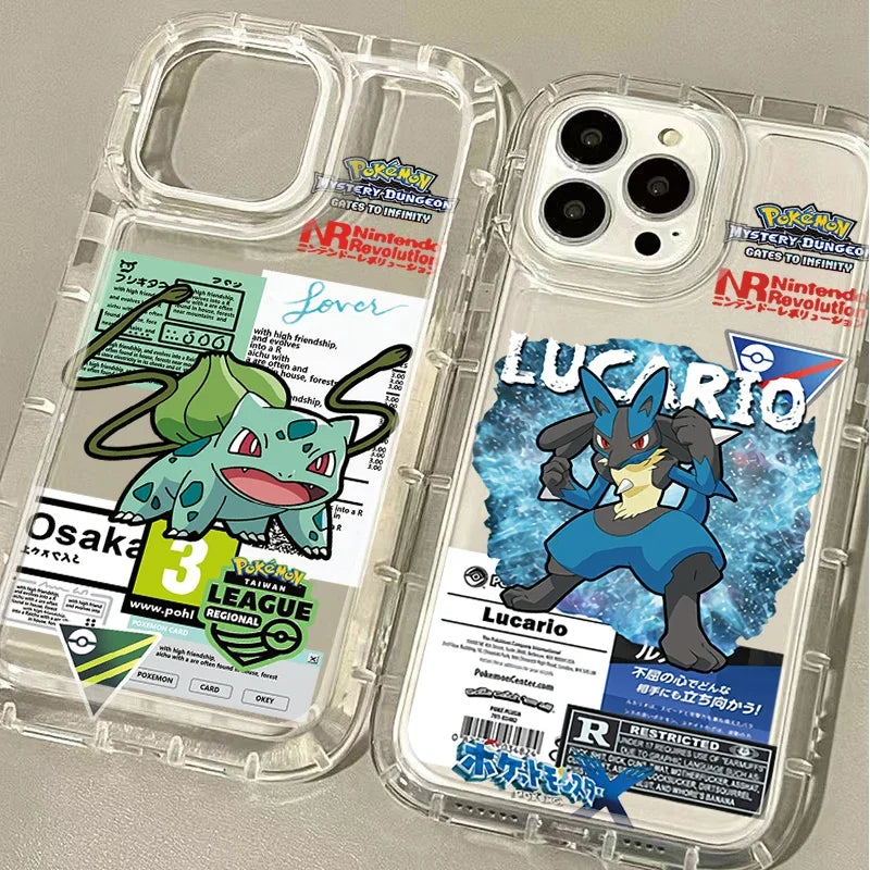 Anime P-Pokemon Creative Clear Silicone Phone Case for IPhone 14 16 15 13 12 11 Pro Max 7 8 Plus XR X XS Max SE 2020 Soft Cover
