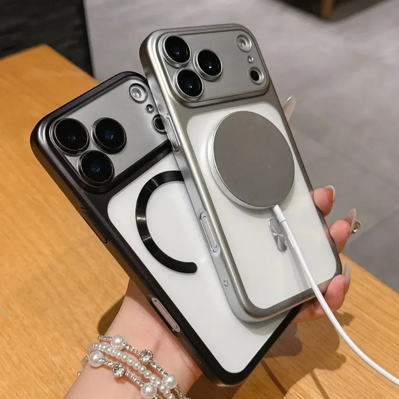 For Magsafe Matte Hard PC Case for iPhone 17 Pro Max Air 17Pro ProMax Magnetic Camera Film Protector Frosted Shockproof Cover