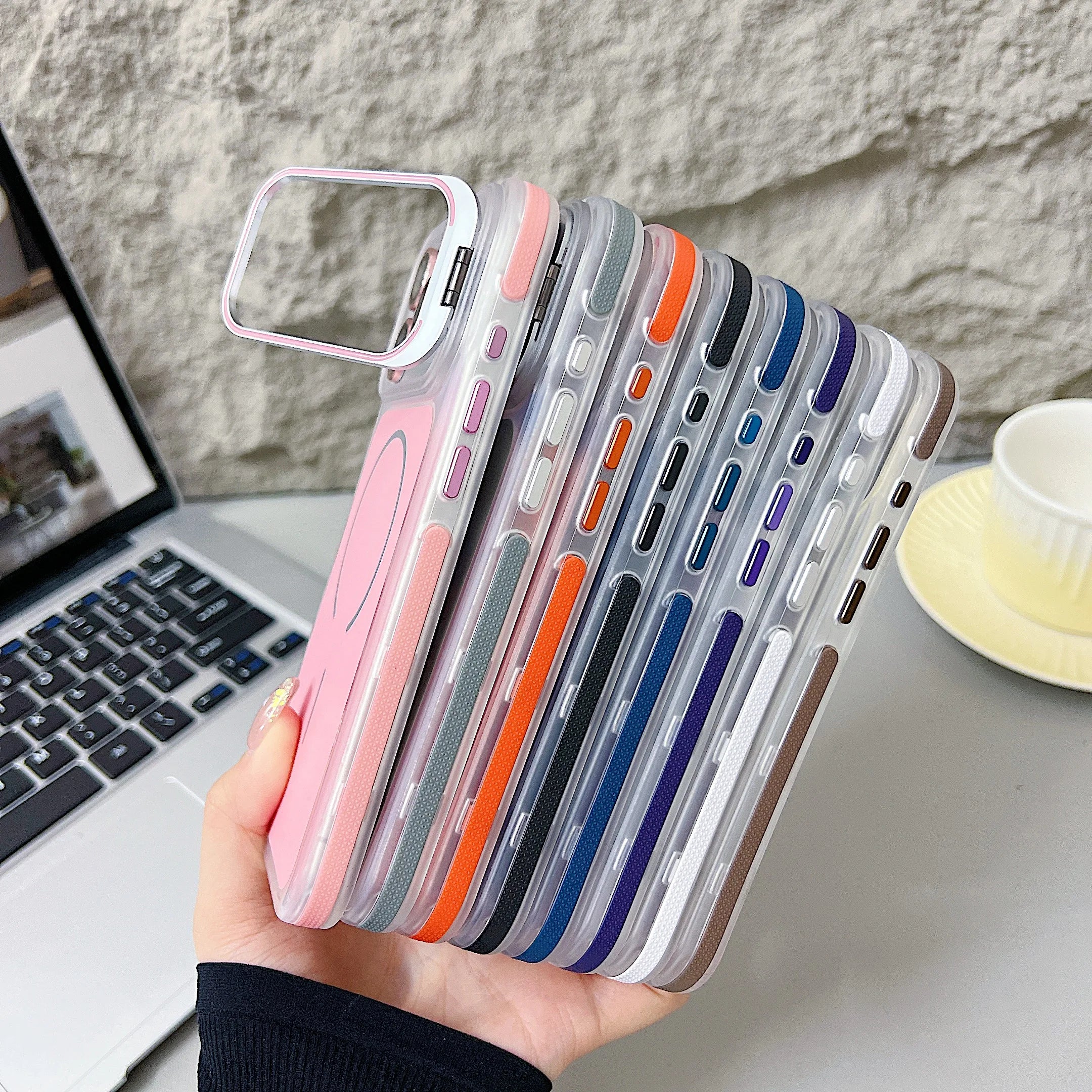 Camera Lens Protector Phone Case For iPhone 17 Pro Max 17 Pro 16 15 14 13 12 For Magsafe Camera Stand Magnetic Shockproof Cove