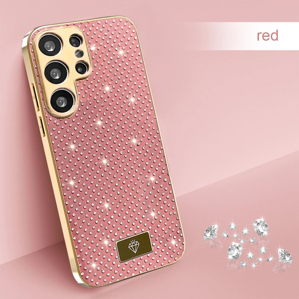 Glitter Plating Phone Case For Samsung Galaxy S25 S24 S23 Ultra Plus S25 Edge S23 FE S24FE S 25 Ultra S25Ultra 5G Silicone Cover