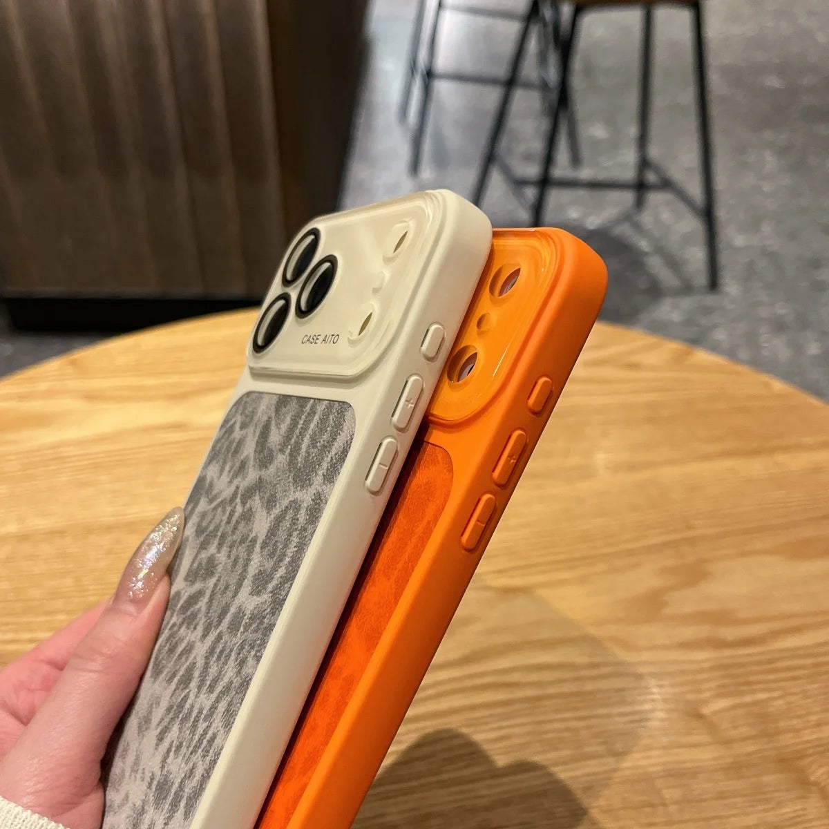 Leopard Print PU Leather Texture Phone Case For iPhone 17 16 15 14 13 Pro Max Candy Color Large Window Shockproof Bumper Cover