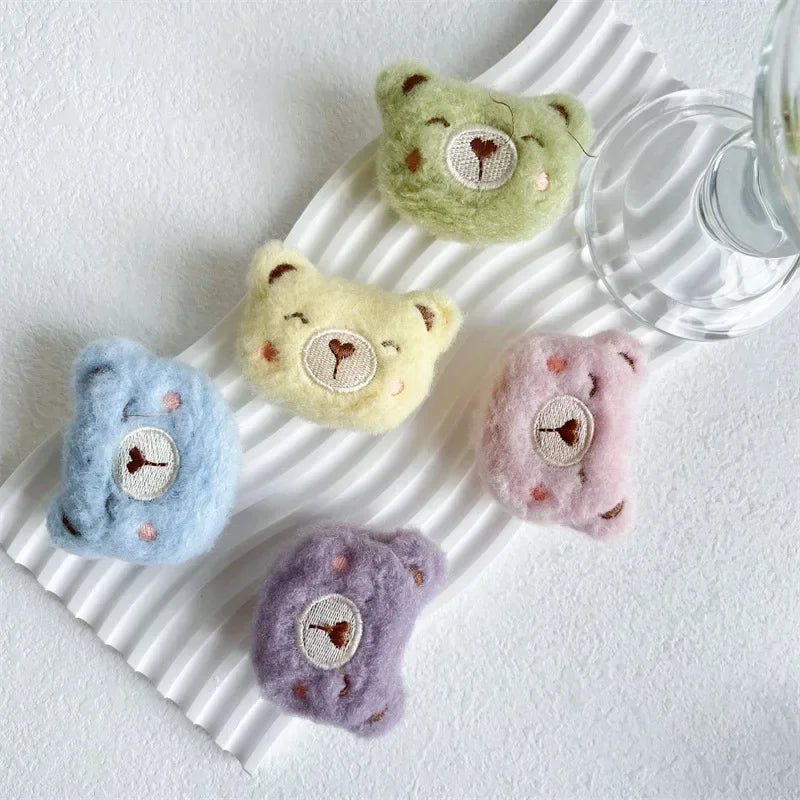 Cute Bear Fur Funny Fluffy Plush Folding Grip Phone Holder for IPhone 15 Samsung Support Tok Socket Pocket Finger Griptok Stand