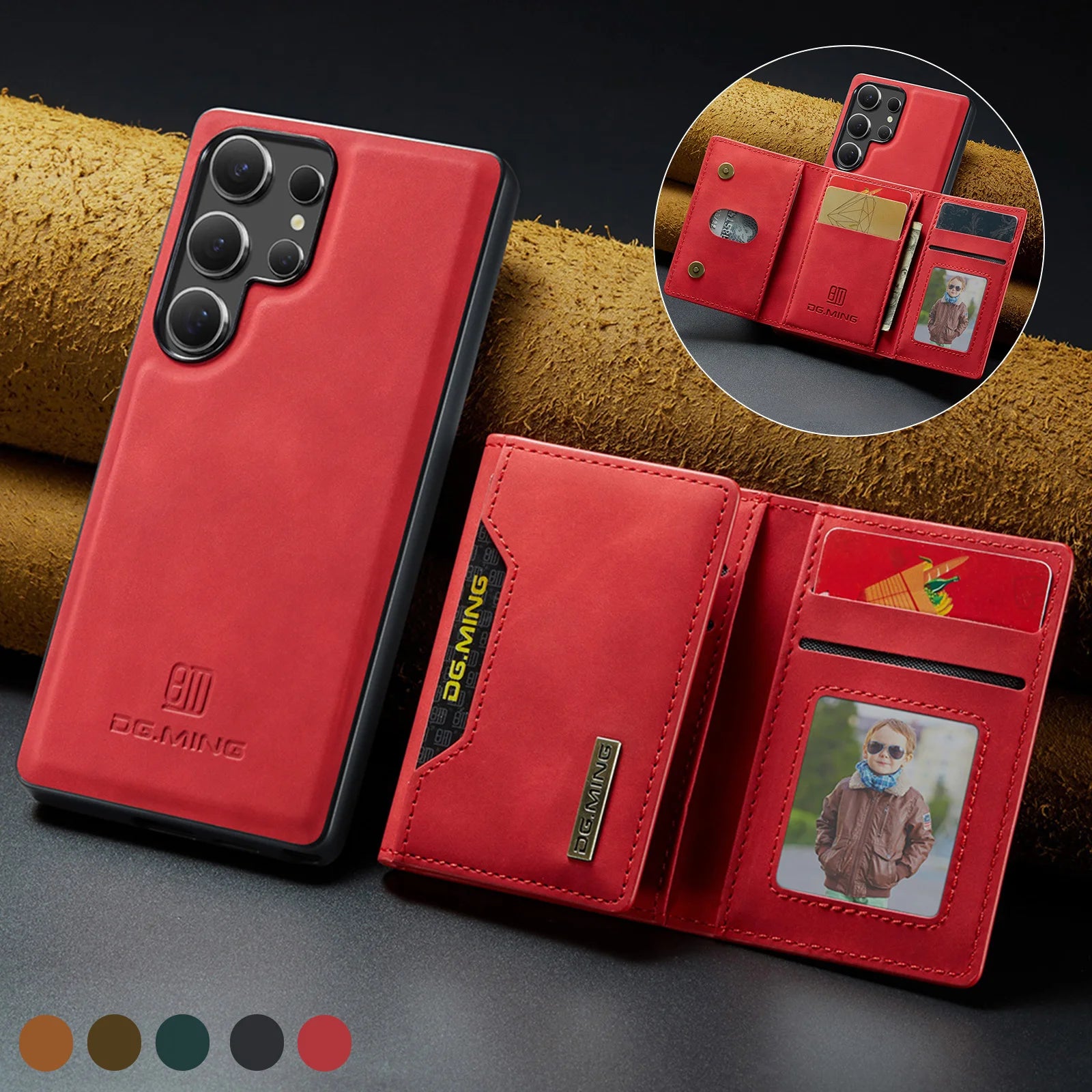 2 In 1 Case For Samsung Galaxy S26 S25 S24 S23 S22 Ultra S25 Edge A56 A36 A55 Wallet Magnetic Leather Card Holder Pocket Cover