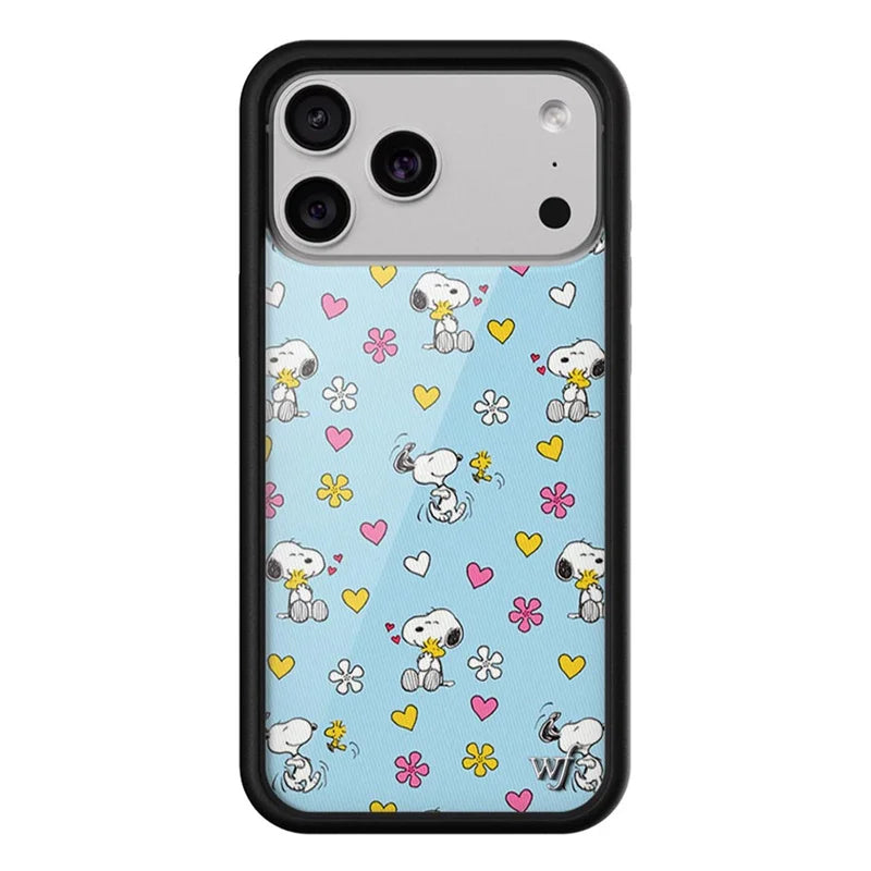 Wildflower ins Color Peanuts Snoopy Phone Case for iPhone 17 16 15 14 13 12 Pro Max WF Love Heart Flower shockproof Back Cover
