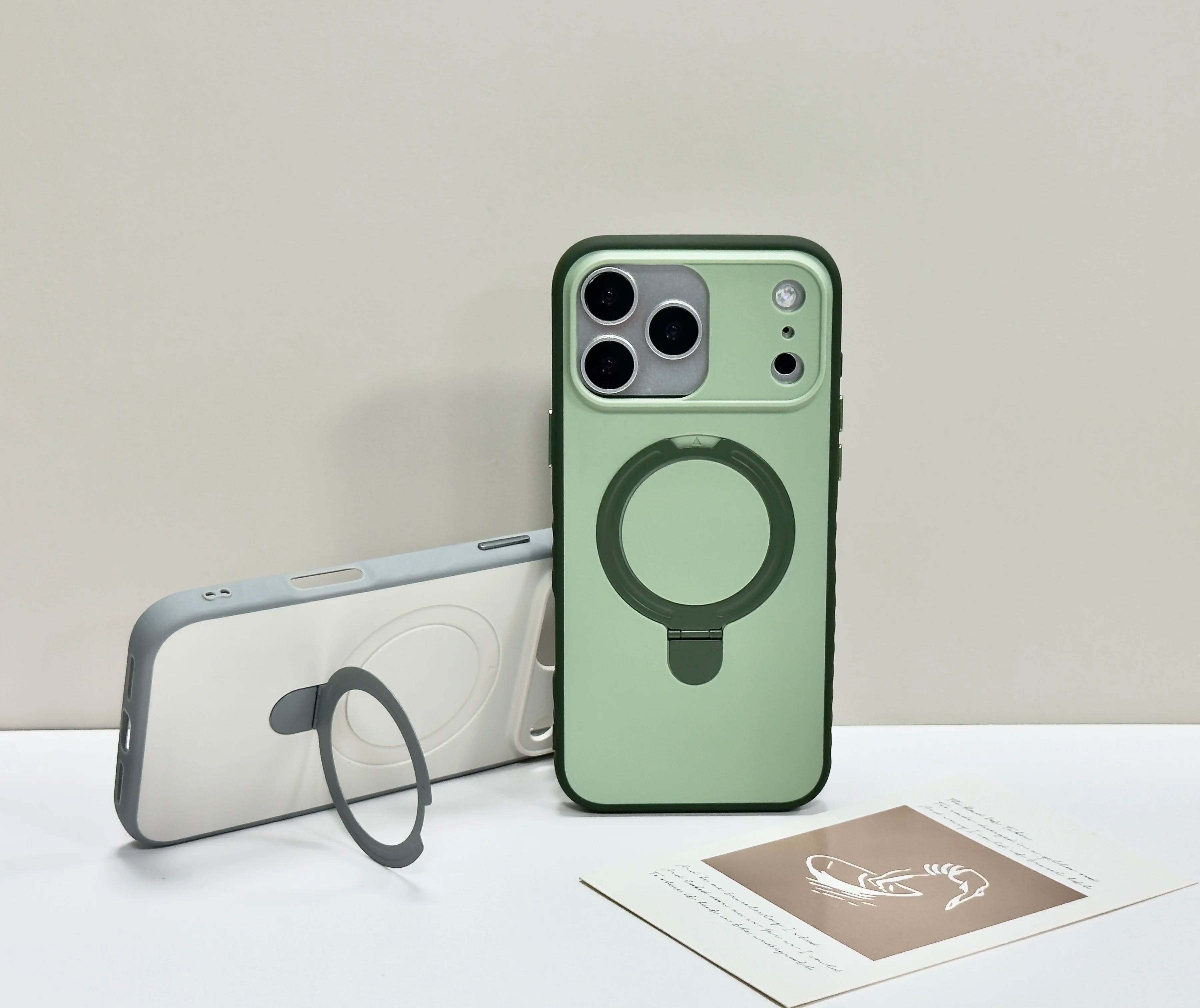 Luxury Matte Clear Metal Holder Ring Magnetic Case For iPhone 17 Air 16 15 14 Plus 13 12 Pro Max For Magsafe Shockproof Cover