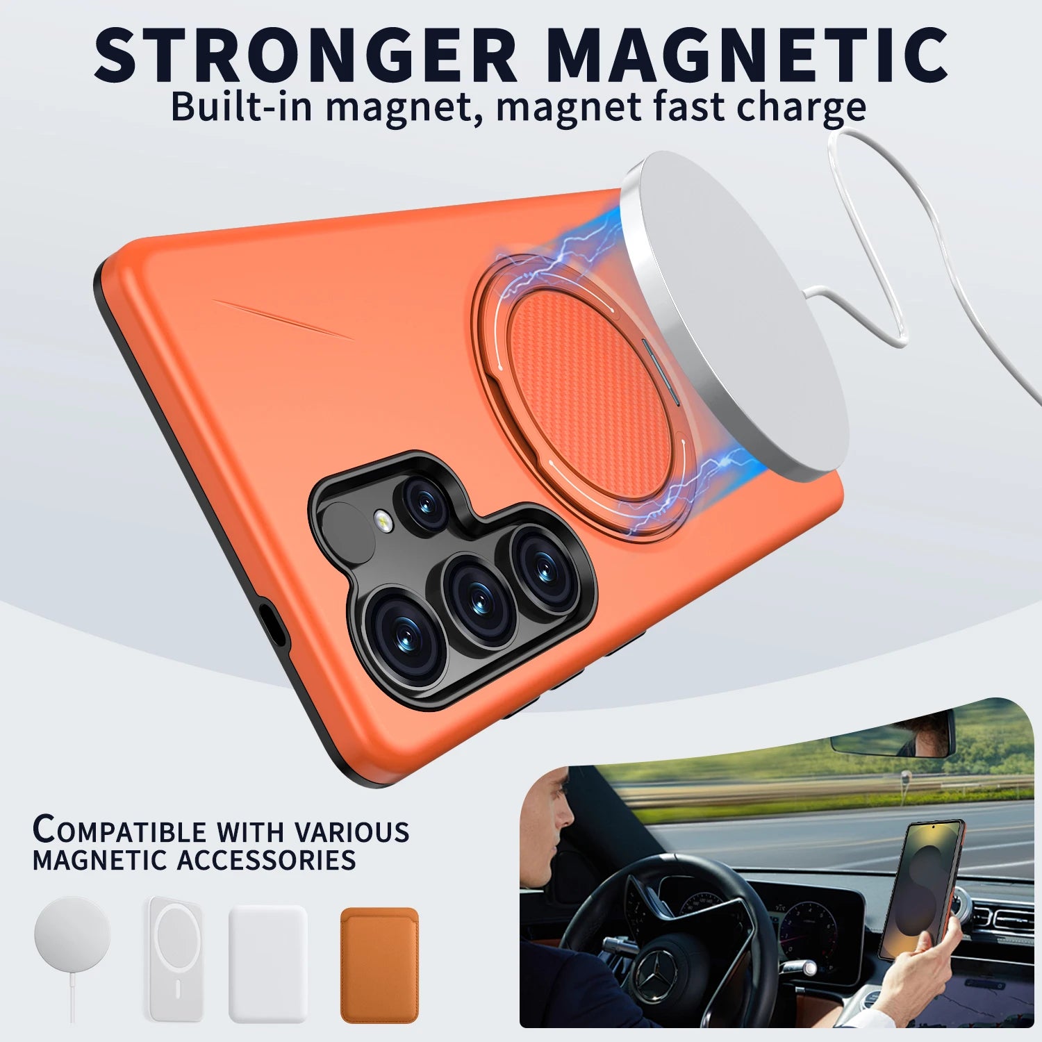 Dual Layer For Magsafe Bracket Phone Case For Samsung Galaxy S26 S25 Edge S24 S23 FE Plus S22 Ultra Folding Stand Magnetic Cover